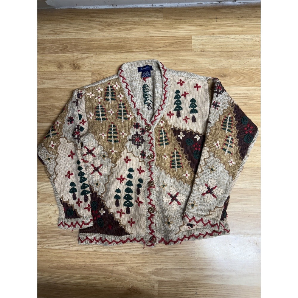 Eagles Eye Holiday Cardigan Sweater Women's Size Small